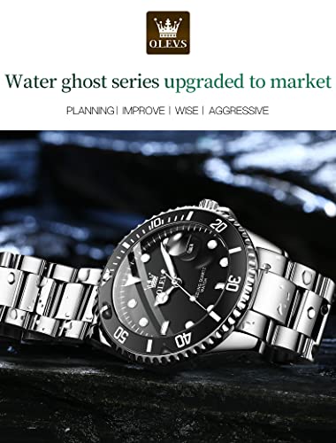 Image of OLEVS Watches for Men,Classic Luxury Big Face Men Watches, Silver Dress Stainless Steel Men Wrist Watch with Luminous Analog Relojes para Hombres