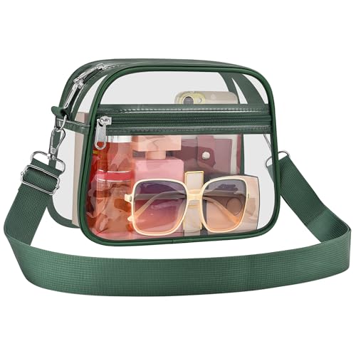 Image of USPECLARE Clear Bag for Stadium Events Clear Sports Fan Handbags Purses | Unisex 0.4 mm Thickened Waterproof PVC,Approved for Concerts,Game Days,Outdoor Events