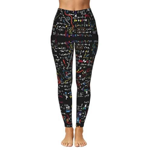 Leggings de moda deportivos para gimnasio conjunto con estampado de matemáticas 2
