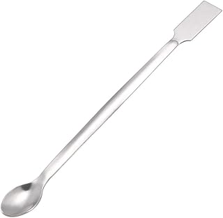 uxcell Lab Sampling Reagent Spoon 304 Stainless Steel 2 in 1 Double Head Laboratory Mixing Spatula 150mm 2Pcs