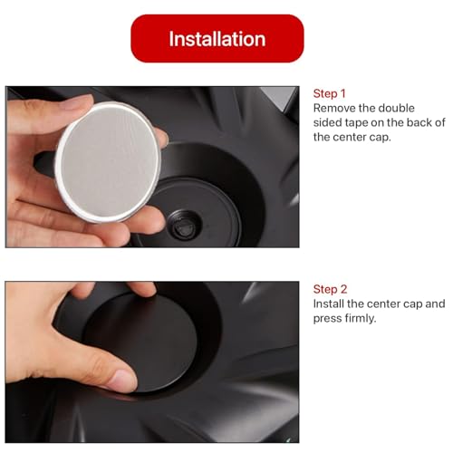 Mittelkappe (4-TLG.) für KAVANIC Tesla Model Y Model 3 Modifizierte Radkappen (Weiß/Mattschwarz)