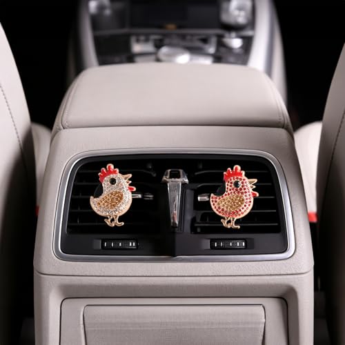 Image of 5 PCS Chicken Car Decor,shiny Rooster Air Freshener Vent ClipsCar Accessories Decoration for ,Reusable Essential Oil Diffuser,Universal for Most Cars (Chicken)