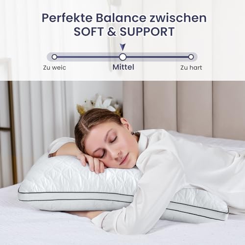BedStory Kopfkissen 40x80cm 2er Set Kissen, Schlafkissen aus 2X950g Mikrofasern, Atmungsaktive und waschbare Bettkissen,Ideal für Tiefen Erholsamen Schlaf,Öko-Tex Zertifiziert – Bild 6