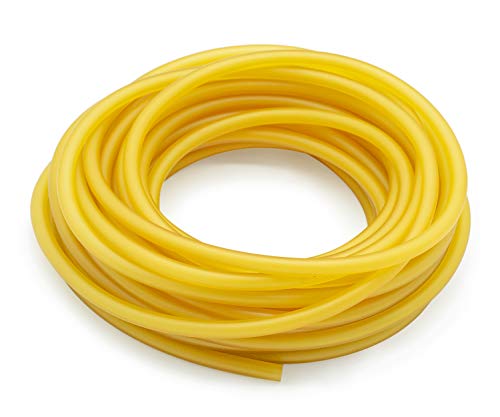 Famgee 32.8FT/10M Natural Latex Rubber Tubing Elastic Speargun Band Slingshot Catapult Surgical Rubber Tube Hose for Outdoor Hunting Physical Therap (0.08″ ID, 0.16″ OD)