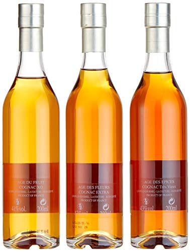 Leopold Gourmel Cognac Promenade en Cognac Geschenkset je 1 Fl. Âge du Fruit, Fleur, Èpices (3 x 0.2 l)