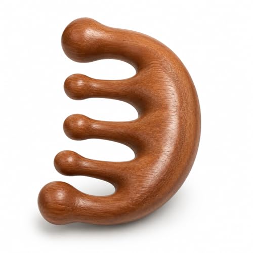 Image of Wooden Scalp Massager Comb for Hair Growth | Elephant Comb Gua Sha Head Massager | Wide Tooth Anti-Static Wooden Hair Comb for Scalp Massage, Blood Circulation, Stress Relief & Hair Care