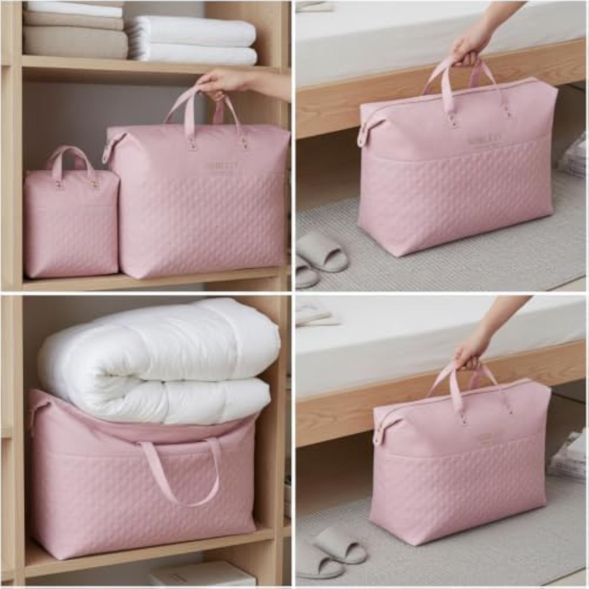 Large Capacity Quilt Storage Bag with Zipper and Handle