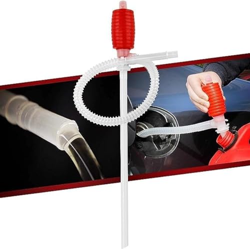 Bomba de sifón manual de transferencia de líquido/combustible; bomba de sifón estándar para cortacésped, aceite de mano, gasolina, gasolina, bombeo de agua y más