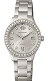 HOUBERT Montre Femme Quartz – Marque Française – Design Élégant en Acier Inoxydable Argenté ou Doré – Cadran Cristaux & Date – Étanche 3ATM – Coffret Cadeau de Luxe (argentée)