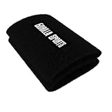 GORILLA SPORTS® Kettlebell Wristlet - 1 Paar, 11x7,5x2 cm, mit Hartplastik-Einlage, Baumwolle, Schwarz - Handgelenkschutz, Unterarmschutz, Wrist Guard, Schutz Abdeckungs Klammer, Kettlebell Training