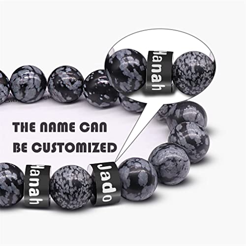 Orfande Personalized Stone Beads Bracelets For Men With Name Engraved Lava Beads Bracelet Tiger Eye Beads Custom Family Name Bracelet For Fathers Day #TOP1