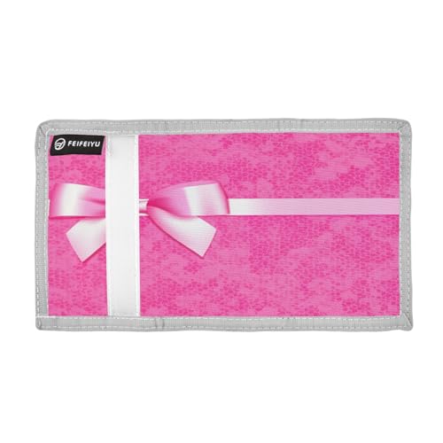 Graffiti Pink Lace Bow Wallet, Canvas Tri-fold Wallet, with 2 Lanyards, for Boys and Girls2