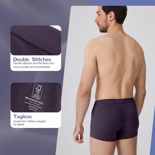 Image of BAMBOO COOL Mens Underwear Trunks for Man Soft Waistband Open-fly Support Briefs(3 or 4 pack)