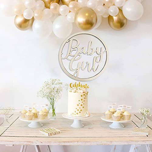 Baby Girl Wood Sign Baby Shower Decorations For Girl Cutout Wooden Baby Announcement Sign Baby Shower Photobooth Props For Gender Reveal Party Supplies #TOP3