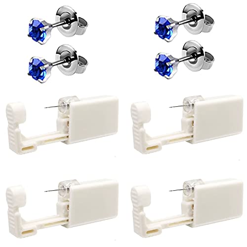 Buy 4 Pack Self Ear Piercing Gun, Disposable Self Ear Piercing Gun Kit with Earring Studs Safety