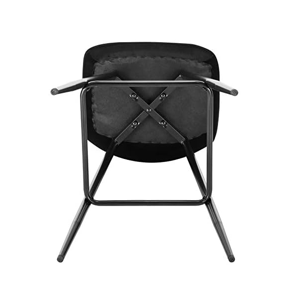 WOLTU Bar Stools Set of 2 PCS Soft Velvet Seat Breakfast Bar Counter Kitchen Chairs Metal Legs Barstools Black High Stools with Backrests & Footrests for Home & Commercial Use #1689 - Image 8