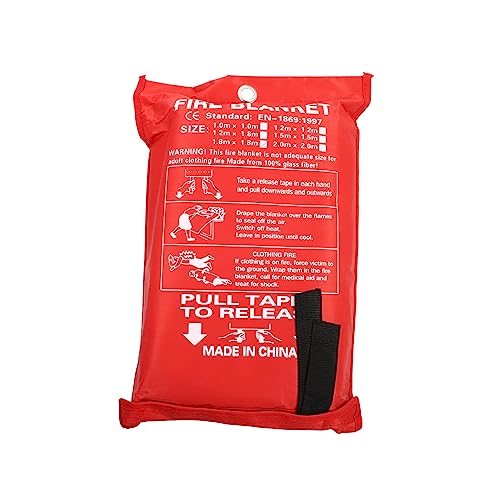 KICHOUSE Essential Fire Blanket Home Car Fire Suppression Kit Multi-Functional Blanket Lightweight Compact 1.8m x 1m Glass Fiber