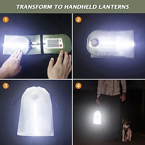 Lanterne camping 4 modes éclairage à batterie 2000mAh et solaire