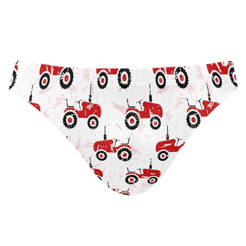 JHKKU Men's Old Wheeled Tractors Swim Briefs Fashion Low Rise Bikini Swimwear Beach Swimsuits with Drawstring S