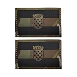 Kroatien Infrarot Reflex Patch mit kroatischer Flagge, militärisches taktisches Moralabzeichen aus Nylongewebe für Helm Uniformweste 2 Stück Camouflage