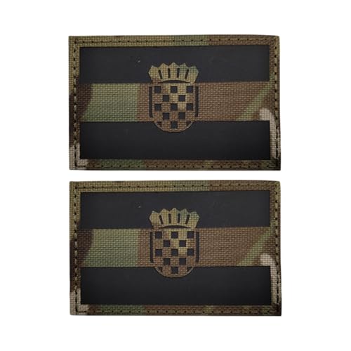 Kroatisk flagga Infraröd reflekterande lapp, nylontyg militärt taktiskt moralmärke, för hjälm Uniform väst paket med 2 - kamouflage