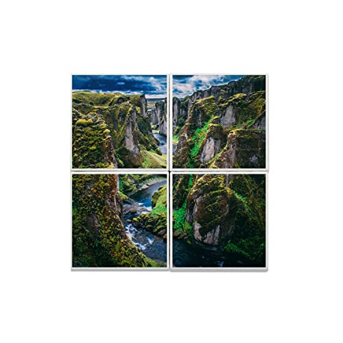 Carreaux céramique décoratif pour remplacer un mur blanc par un canyon 40x40