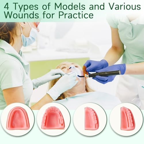 Image of Dental Suture Practice Kit - Suture Training Kit for Gum Cutting & Gingival Suturing, Oral Suture Practice Kit for Students, 4 Silicone Suture Pads Modules