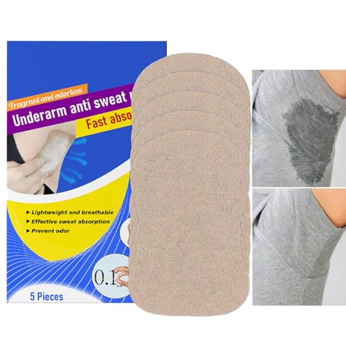 Yianyal Almohadillas para el sudor para mujeres, almohadillas para el sudor en las axilas - 5 uds parches para el sudor almohadillas de absorción del sudor,Protector contra el sudor Ligero, cómodo,
