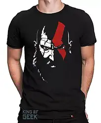 Camiseta Kratos God Of War Camisa Gamer Nerd Jogo Blusa Geek Tamanho:G;Cor:Preto