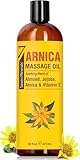 Seven Minerals Arnica Sore Muscle Massage Oil for Massage Therapy - Big 16 oz - Ideal for Professional or at-Home Body Massage. Soothing Natural Blend of Almond, Jojoba & Vitamin E
