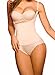 SHAPERX Camellias Women Seamless Firm Body Control Bodysuit Thong Body Shaper Slimmer Shapewear Beige, SZ7095-Beige-2XL