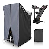 XYZCTEM トレッドミルカバー、防塵防水折りたたみ式トレッドミルカバー、屋内、屋外、日焼け止め、折りたたみ式トレッドミルカバー、ブラックグレー