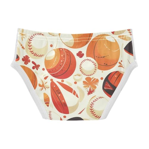 KLL Baseball Pattern Toddler Boys' Comfort Briefs Breathable Children Undies2