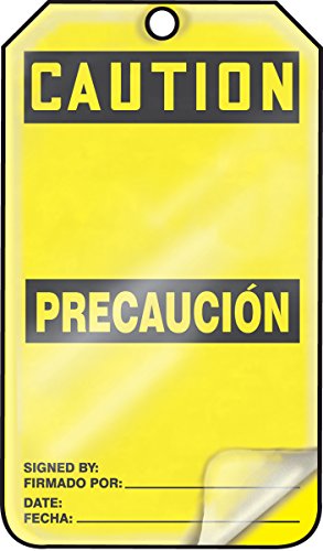 Étiquettes de sécurité stratifiées pour marquage de danger bilingue Caution et PRECAUCION