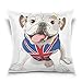 Use7 Funda de Almohada Decorativa, Cuadrada, diseño de Bulldog inglés, Bandera británica, Funda de Almohada para sofá o Cama, Doble Cara, Tela, 50 x 50cm/20 x 20 Inches