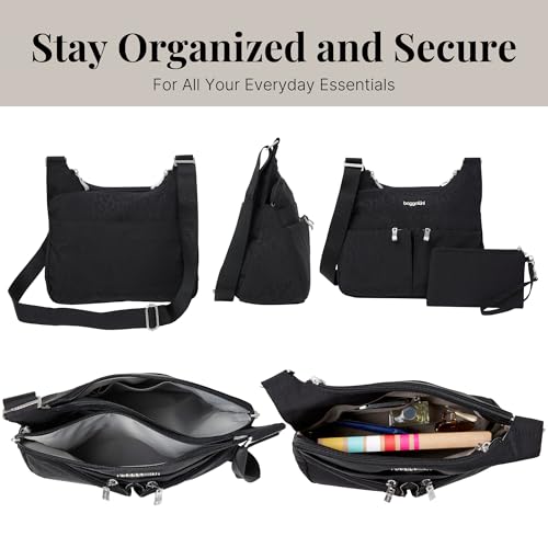 Image of Baggallini Crossbody Travel Bag 11x8.5 Lightweight Water-resistant Nylon Handbag