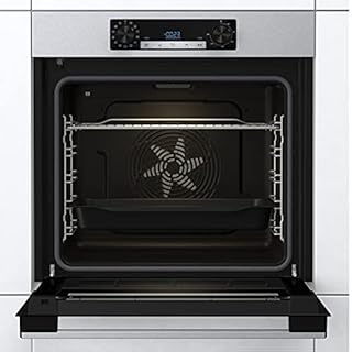 Hisense BI64211PX Four multifonction - Cavité XXL de 77L, Pyrolyse, 13 Fonctions, Fonction Pizza 300°C, AirFry, Affichage LED, Inox, Classe A+