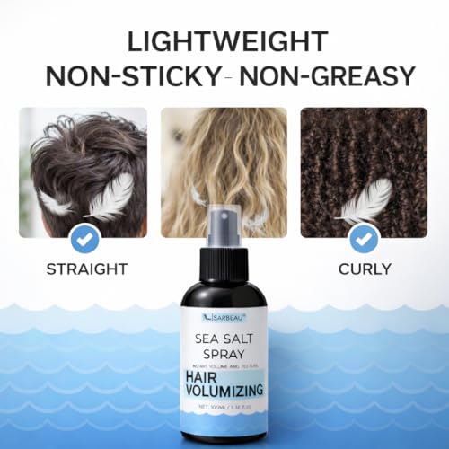 Image of Sea Salt Spray for Hair Styling and Volumizing | Texture Spray for Men & Women| Instant Volume & Natural Texture | Matte Finish, No Residue | Non-Sticky | Works on Straight, Wavy & Curly Hair (100ml) (1, 100ml)