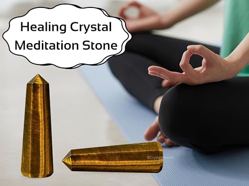 Image of Crystal Heaven Certified Tiger Eye Crystal Tower Obelisk Point For Chakra, Healing And Balancing - Aaa Grade Original Certified Gemstone Agate For Reiki Meditation Yoga Spiritual (3-4 Inches)