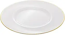 WOLFF - Sousplat com Fio de Ouro Thin Edge 33cm Cristal Ecológico