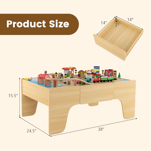 Costzon 10051 Train Table, 3-In-1 Wooden Train Set Table thumb #6