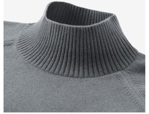 ERFMFKL Mens Cashmere Sweater Warm Turtleneck Solid Color Thick Long Sleeve Jumper Sweaters2