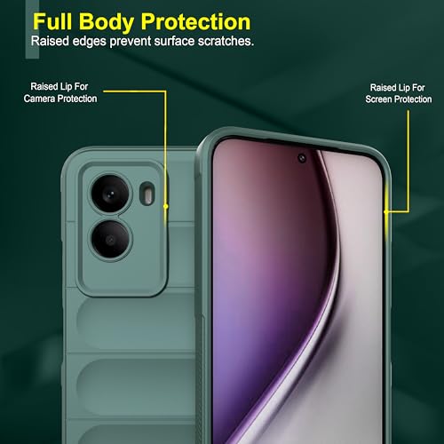Image of Zapcase Back Case Cover for Poco M7 Plus 5G | Compatible for Poco M7 Plus 5G Back Cover | Liquid Silicon Magic Case with Camera Protection | Dark Green