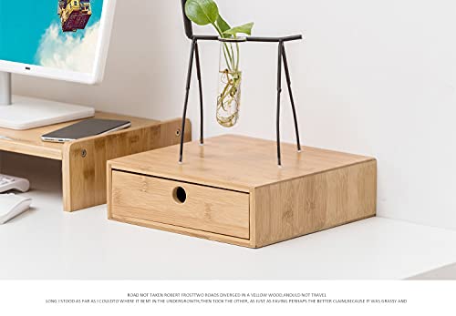 Bamboo Desktop Organiser, Natural Color, 1-Drawer - Image 4