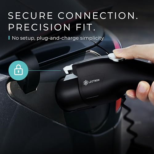 Image of Lectron J1772 to NACS EV Charging Adapter 80A (240V) - Compatible with Tesla Model S /3 /X /Y /Cybertruck and All NACS Electric Vehicles - UL 2252 Certified (Black)