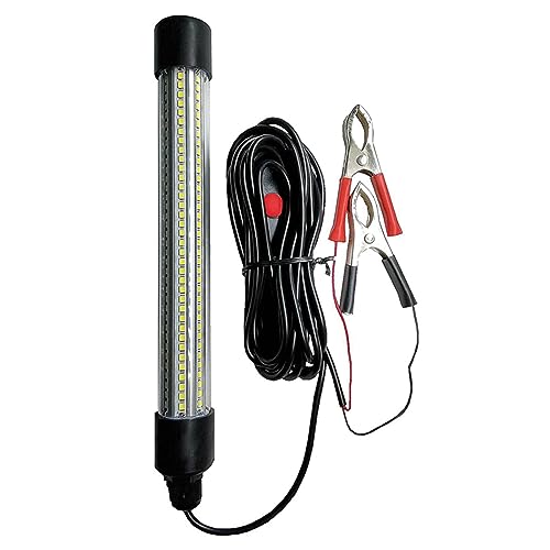 12-24V Wide Voltage Constant Current Drive 20W LED Fish Lure Light Green Light IP68 Waterproof Lamp 360 Degree All-Round Fish Attracting Light, Light Collection Fish Lamp with 5M Cable, 1 Pack