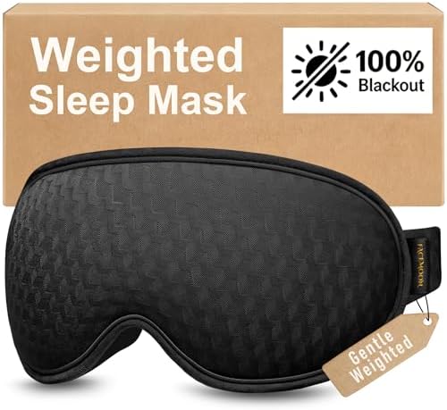 Blackout Weighted Eye Mask for Sleeping: 3D Contoured Gentle-Pres...