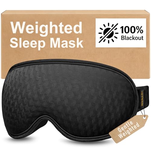 Blackout Weighted Eye Mask for Sleeping: 3D Contoured Gentle-Pressure Sleep Mask for Men & Women -...