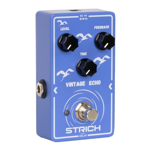 Image of STRICH VINTAGE ECHO Analog Delay Guitar Pedal, Vintage Delay Effect Pedal, True Bypass for Electric Guitar, Blue