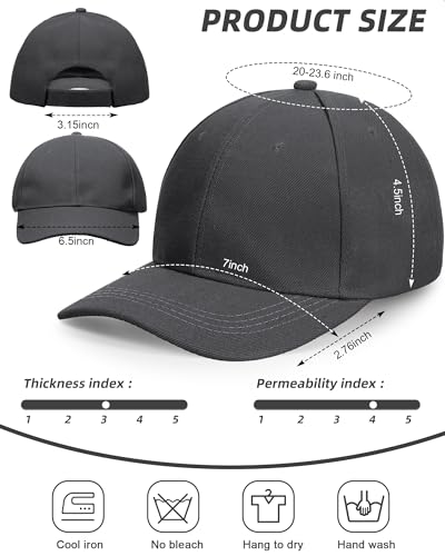 Image of Handepo 24 Pcs Blank Baseball Caps Adjustable Back Strap Unisex Blank Design Caps Plain Unisex Hats for Men Women